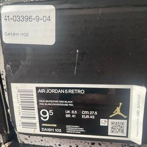 Brand new Air Jordan 5’s fire red mens size 9.5